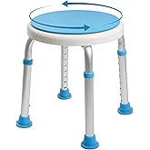 Vaunn Medical Tool-Free Assembly Adjustable Swivel Shower Stool Seat Bench SPA Stool with Anti-Slip Rubber Tips for Safety and Stability