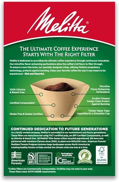 MELITTA SUPER PREMIUM NO. 4 COFFEE PAPER FILTER, 100 COUNT (PACK OF 1), BROWN