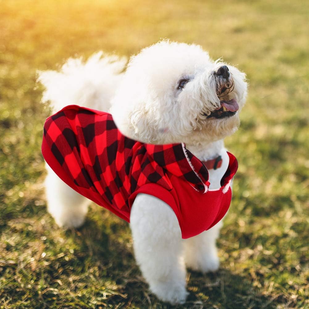 Kuoser British Style Plaid Dog Winter Coat, Windproof Cozy Cold Weather Dog Coat Fleece Lining Dog Apparel Reflective Dog Jacket Dog Vest for Small Medium Dogs with Removable Hat Red XXS : Pet Supplies