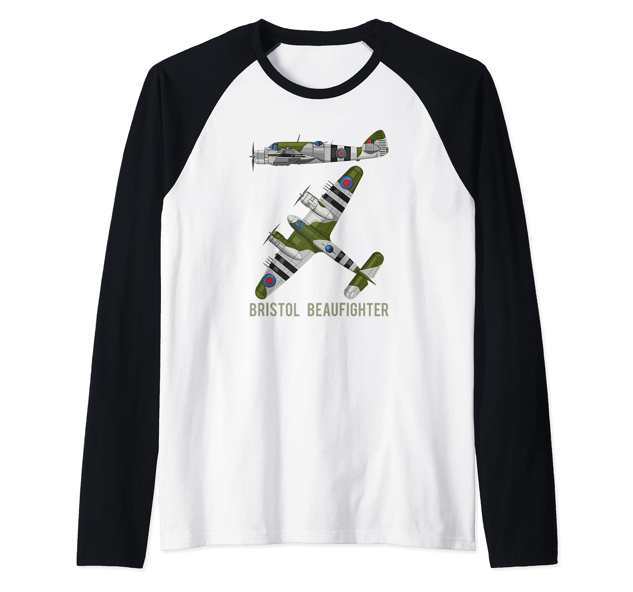 Bristol Beaufighter British WW2 Plane Airplane Raglan Baseball Tee