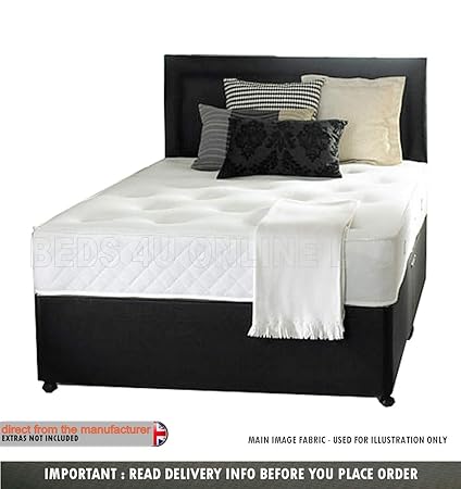 Designer Beeds 4 Ft 6 Double Divan Bed Set Headboard Memory
