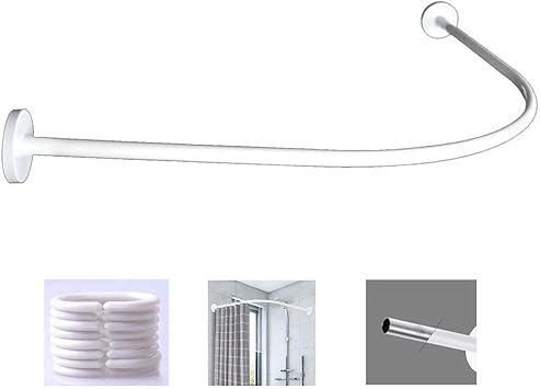 QYY Duschvorhangstange l Form, duschstange Ecke fur duschvorhang ohne