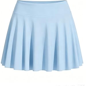 Girls Tennis Skirts with Shorts,High Waisted Tummy Control Pleated Athletic Golf Skorts Outdoor Running Sports Shorts