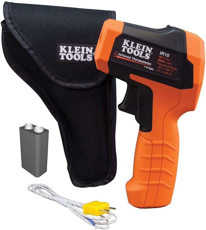 KLEIN TOOLS Infrared Thermometer, Digital Thermometer Gun with Dual Targeting Laser, 20:1, Klein Tools IR10