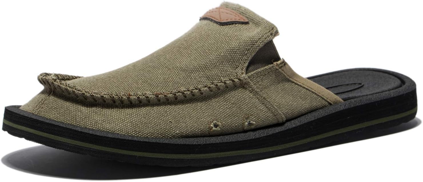 Viihahn Mens Casual Canvas Shoes Lightweight Slippers Comfortable Slip-On Loafer Flats