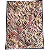 Mogul Desert Sand Kutch Tapestry Patchwork Embroidered Table Throw Bohemian Wall Hanging