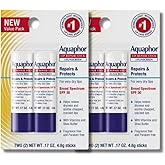 Aquaphor Lip Repair and Protect Ointment, SPF 30, Multipack, 4 x 0.17 OZ | Broad Spectrum SPF 30 Sunscreen Lip Balm for Dry Lip Relief with Vitamins and Shea Butter, Paraben and Fragrance Free