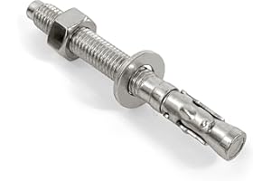 8 NET INC. 8NET 4-1/4" x 1/2" Wedge Anchor Bolt, Carbon Steel Zinc Plated, Hexnut Head, Heavy Duty Fastener for Masonry & Concrete Surface, Box of 25