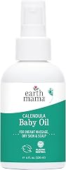 Earth Mama Calendula Baby Oil - Body and Massage Oil for Newborns and Infants - 4 fl oz - Fragrance-Free - Dry Skin & Scalp M