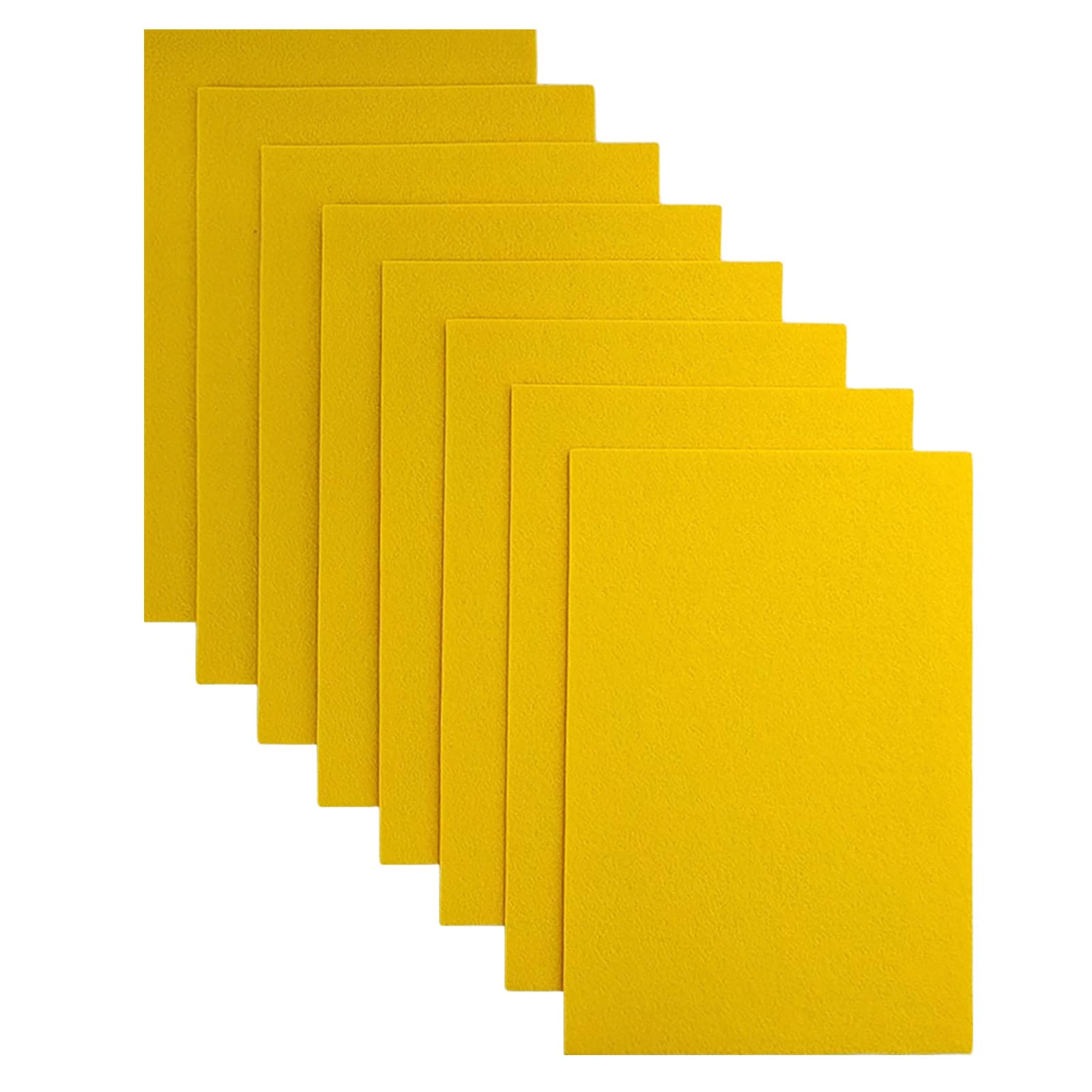 Jtnohx Stiff Felt Fabric for Crafts, 2mm Thick Colour Felt Sheets, 8 Pcs 20x30cm Craft Fabric for Sewing & DIY Projects (Yellow)