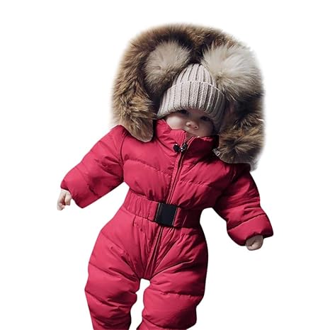 OSYARD Babykleidung,Baby Overall Strampler Daunenmantel, Säuglings Baby Junge Mädchen Winter Spielanzug Strampler Jacke mit K