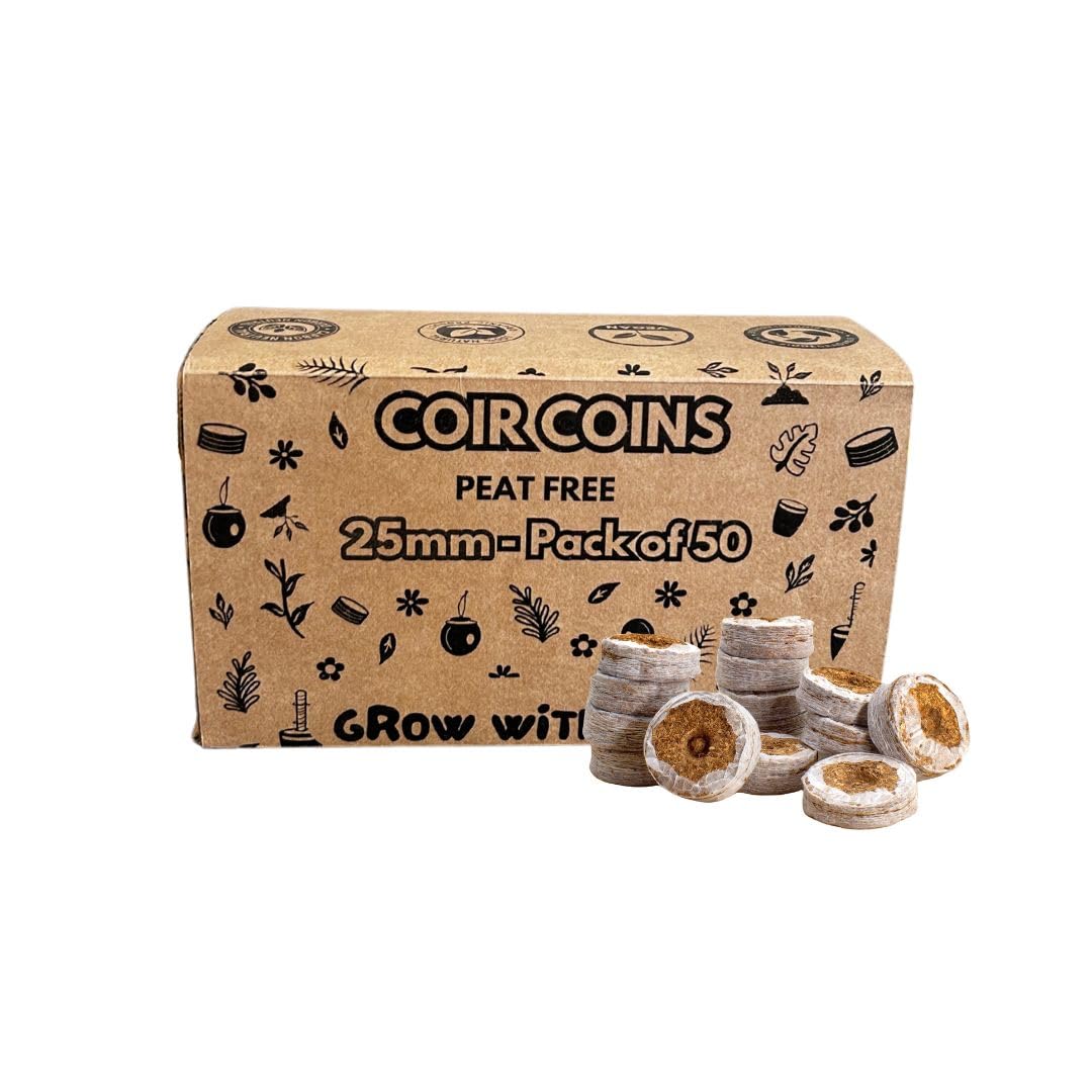 COIR COINS 25MM PACK OF 100 COINS | PLANT STARTER PELLETS |
