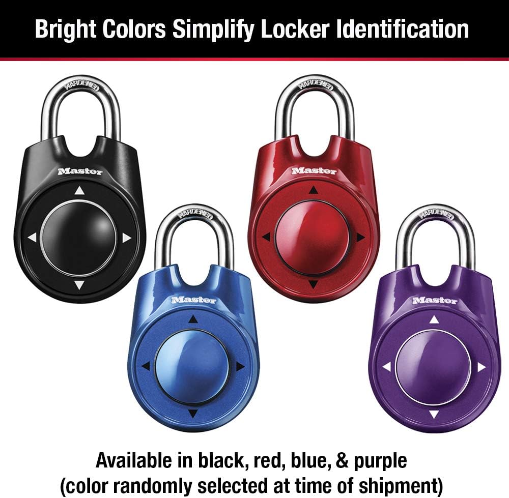 Master Lock 1500iD Locker Lock Set Your Own Directional Combination Padlock, 1 Pack, Assorted Colors - Combination Padlocks - 