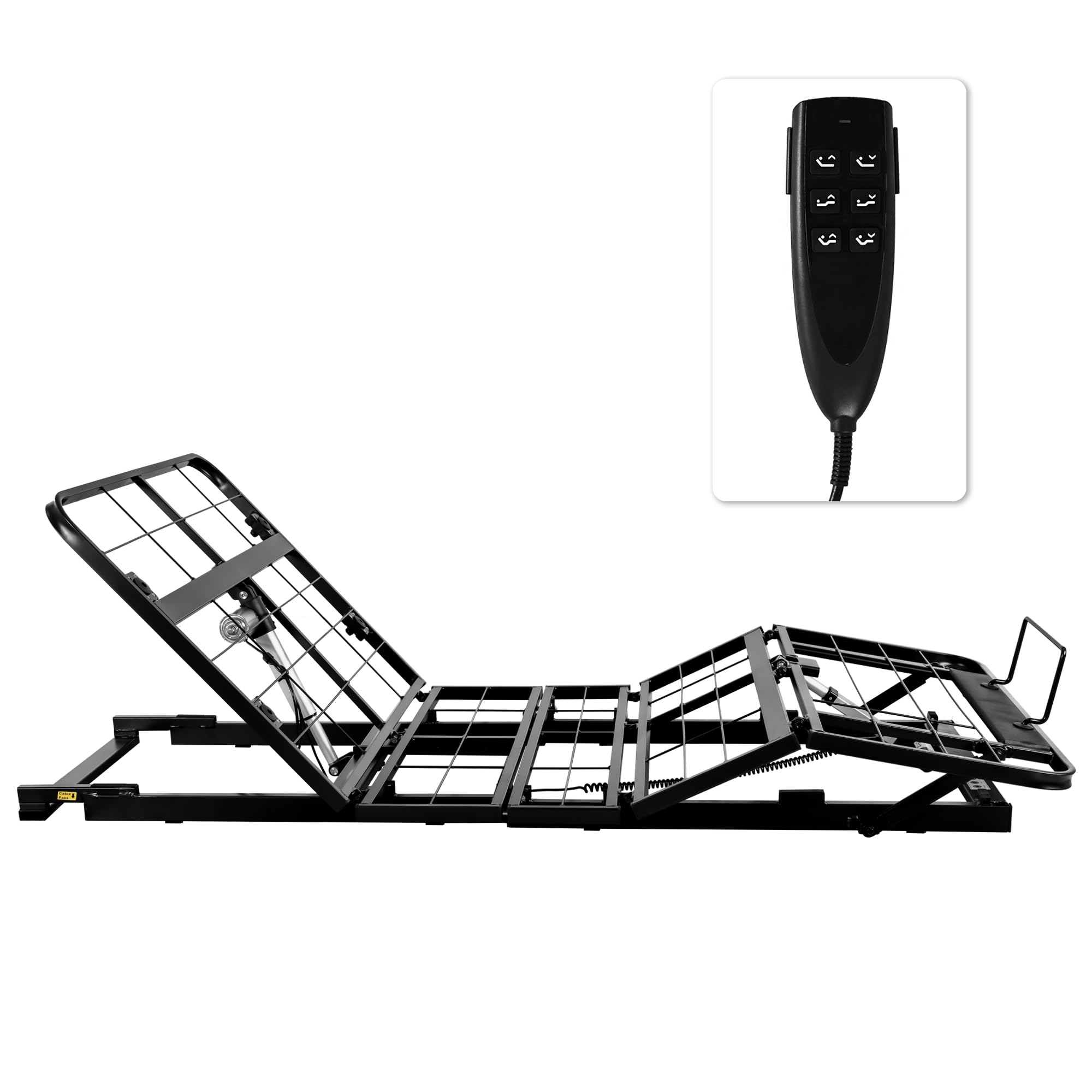 Photo 1 of Skuehod Adjustable Bed Frame No Legs for Storage Bed Rv Bed, Pre-Install Design No Installation Needed,Head and Foot Recline