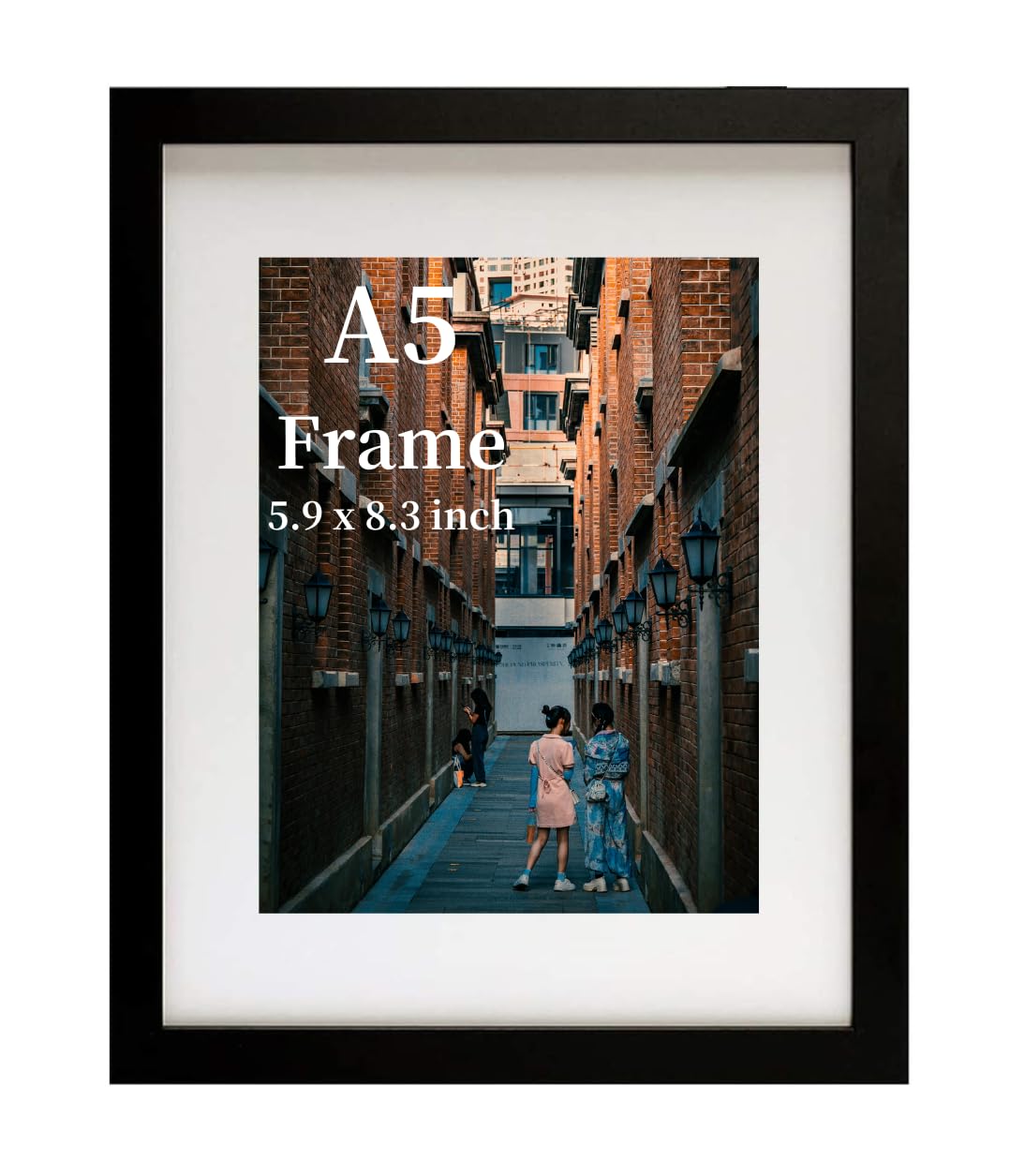 MEGAROOM Wood A5 Frame - A5 Photo Frame for 5.9 x 8.3 Inch (15 x 21 cm) Photo Wall Hanging - A5 Picture Frame with Clear Perspex Front - Wall Mounting to Hang Portrait or Landscape (Black) — image 1