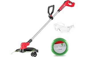 LOASCOTY Weed Wacker for Milwaukee 18V Batteries, 15 INCH Cordless String Trimmer & Edger, Brushless Motor, Extendable Pole, Extra Complimentary Weeding Rope *1 (Tool-Only)