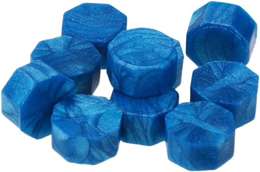 Sealing Wax, Nelnissa 100pcs/Lot Retro Octagon Sealing Wax Beads Stamping Envelope Decor(Blue)