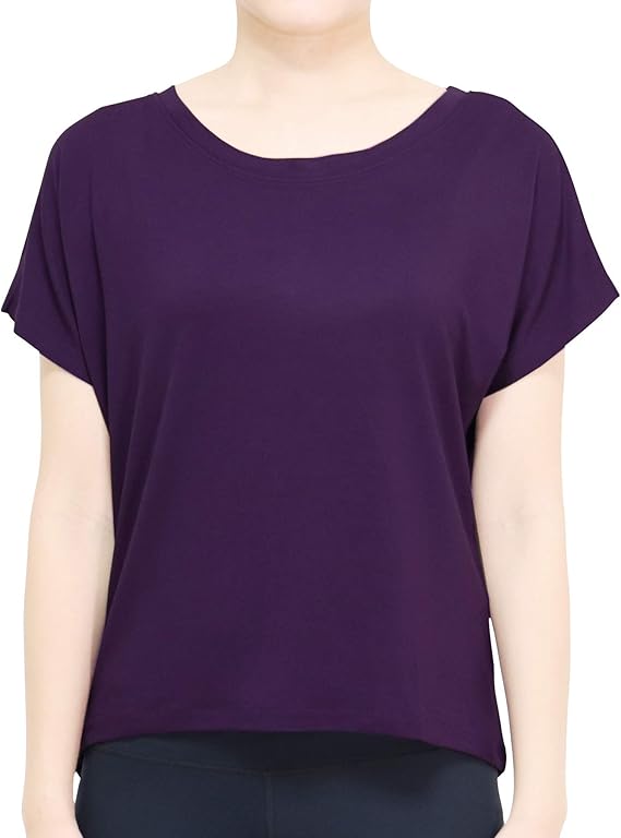 Amazon Co Jp Lapi Yoga ラピヨガ ヨガウェア レディース トップス ドルマン Tシャツ 半袖 レーヨン Free パープル 服 ファッション小物