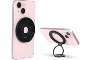 Penitue Magnetic Phone Grip for MagSafe & iPhone, N52 Strong Magnet Phone Ring Holder with Metal Ring, Anti-Slip Stand Compat