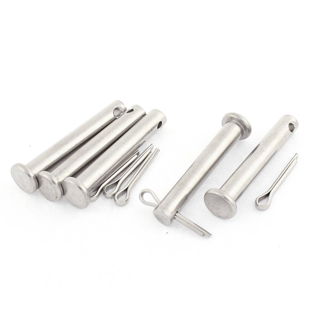 Sourcingmap M8x50mm Flat Head 304 Stainless Steel Round Clevis Pins Fastener 5sets