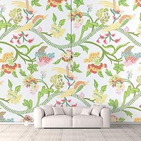 Wall Murals for Bedroom Traditional Flower Pattern Removable Wallpaper Peel and Stick Wall Stickers - 66x96 inches