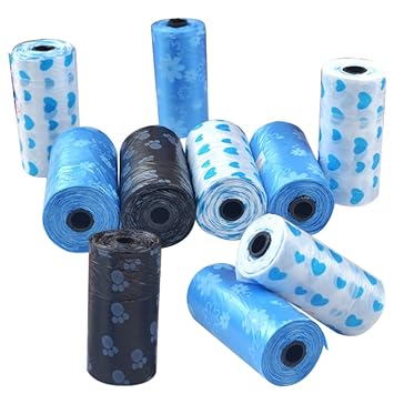 NF&E Printed Dog Pooper Doggy Pet Poop Poo Pick-up Holder Disposable Waste Bag - Pack 10 Pieces