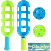 Scoop and Toss Set - Outdoor Toys for Kids with 2 Scoop Rackets and 2 Balls, Beach Lawn Yard Scoop Ball Game for Kids and Adults,Backyard Outside Toss and Catch Game