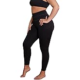 AKARA Postpartum Tummy Control Leggings for Women – No Roll Down Leggings – Two Pockets Three Tier High Waist Band Yoga Pants