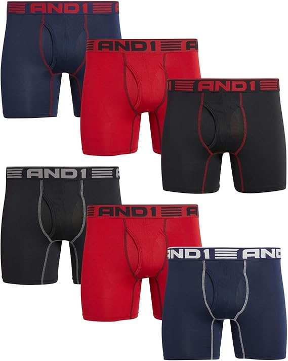 AND1 Men's High Performance Compression Boxer Briefs Active Underwear