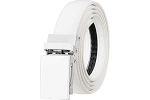 Falari Automatic Ratchet Buckle Leather Belt for Women Boys Girls 1 Inch Wide Trim to Fit