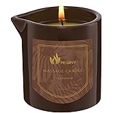 MELONY Massage Oil Candle for Pure Relaxation - 8.1 oz - Moisturizing Essential Oil Body Massage Candle for Home Spa- Amazing Gift for Women & Men (Sandalwood)