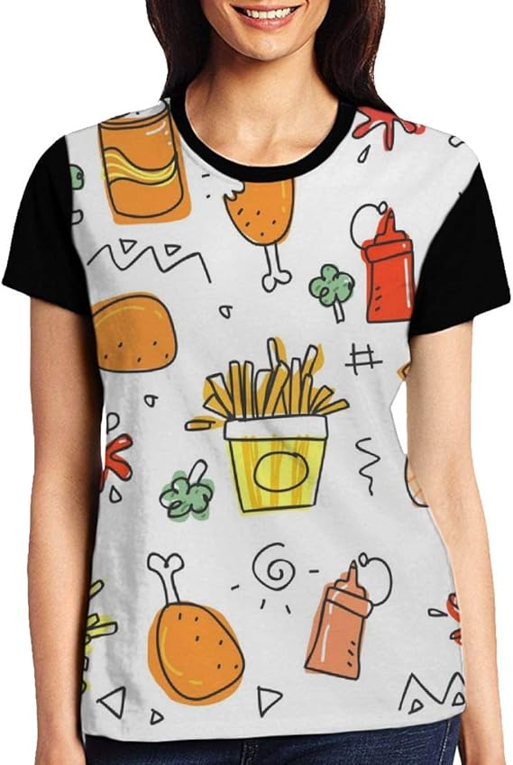 Amazon Co Jp レディース 半袖 Tシャツ かわいい食べ物 Tシャツ Tシャツ レディース 夏 プリント おしゃれ 通勤 通学 日常用 服 ファッション小物
