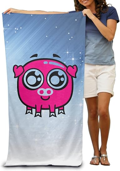 Amazon Co Jp ちひろ かわいい ピンク 豚 貯金箱 イラスト 柔らかい おとな バスタオル ビーチタオル 夏 男女兼用 White Size One Size 服 ファッション小物
