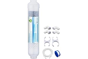 Geekpure 10-inch Universal Inline Alkaline Replacement Water Filter Kit pH+ for Reverse Osmosis System -1/4”Thread
