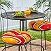 Greendale Home Fashions 15-Inch Round Indoor/Outdoor Bistro Chair Cushion, Carnival Stripe, Set of 2