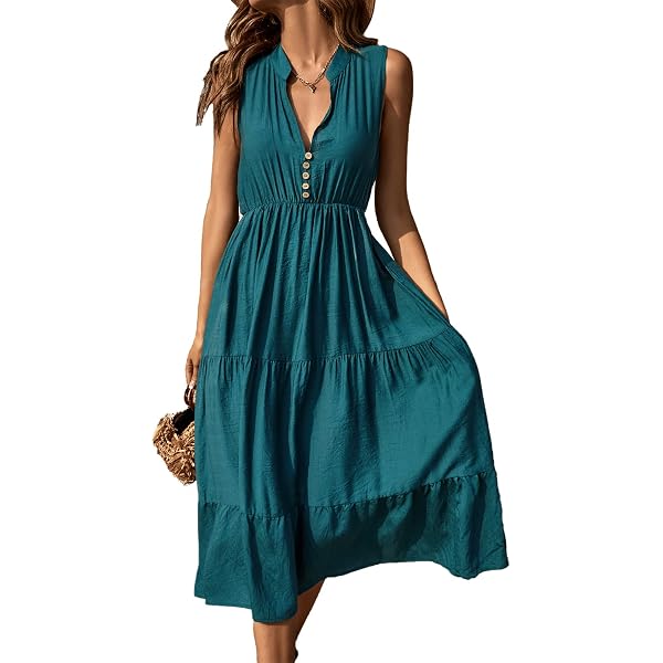 knee length dresses for ladies Gray Linen Dress with Belt main image 1