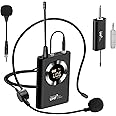 Wireless Microphone Headset, Head Mic Speaker System, UHF Professional Handheld Microphones for Voice Amplifier, with LED Digital Display, Suitable for Teaching, Fitness Instructor, Tour Guide