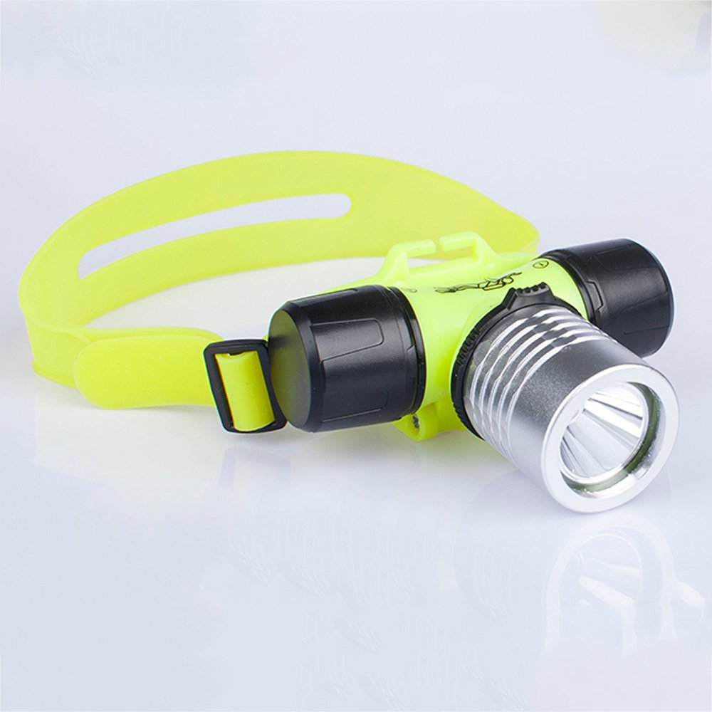 Three trees Underwater Diving Headlamp,3W 110 Lumens Waterproof LED Light,Slide Switch Safety Waterroof Underwater Buckle Headlamp,For Scuba Diving Outdoor Under Water Sports