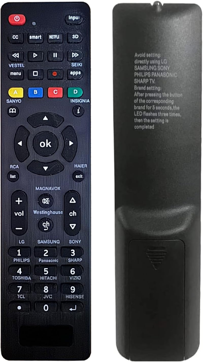 tianxunh Universal TV Remote Control for Samsung Vizio Sony Panasonic TCL