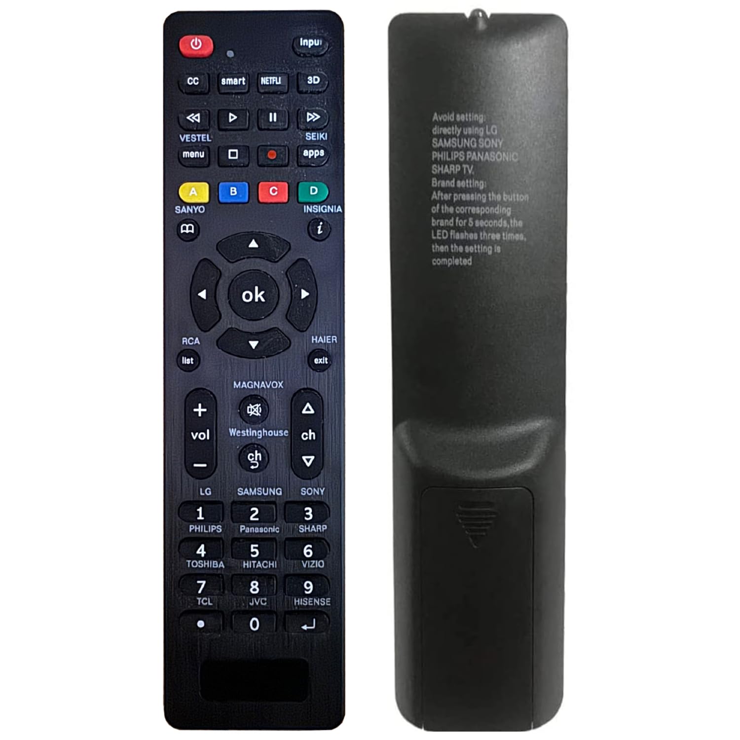 Universal TV Remote Control - universal remote control for tv Samsung, Vizio, Sony, Panasonic, Smart TV, HAIER, Toshiba, Philips, TCL tv remote control universal