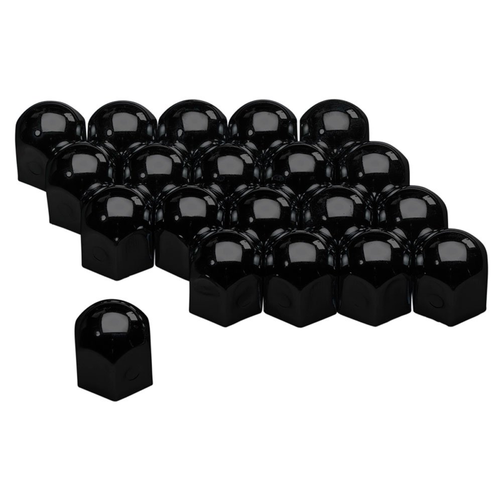 19mm Wheel Nut Bolt Covers Caps Black Set Of 20