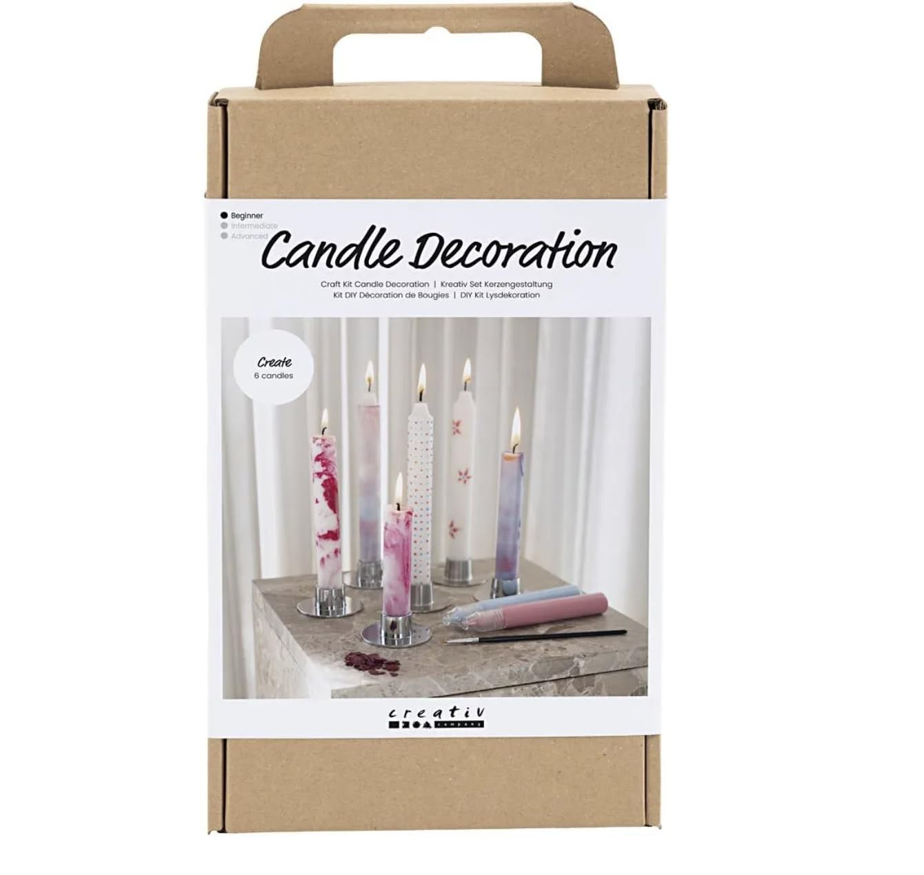 CREATIVE Craft Kit Candle Decoration, White, 1 Pack, Mulricolour
