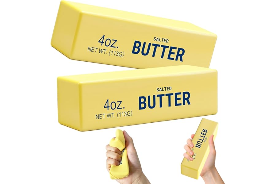 Butter Squishy, Squeeze Toys, Squishy Butter, Realistic Butter Stick Soft Squeeze Toys (Butter-2PCS)