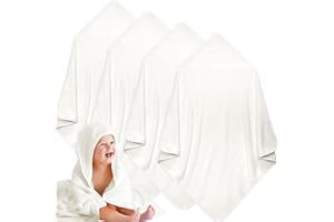 Reginary 4 Pack Baby Hooded Towels Coral Fleece Baby Bath Towels 30 x 30 Inch Soft Absorbent Hooded Bath Blanket for Newborn Toddler Infant Boy Girl Shower Gift Supplies (White)