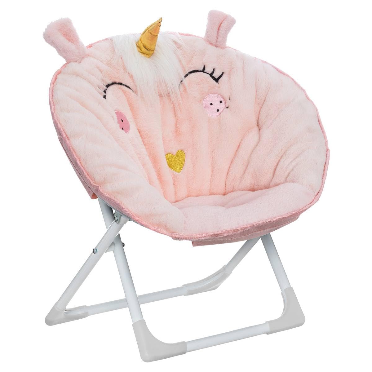 Atmosphera Children's Unicorn Chair in Light Pink Fabric H 50 cm