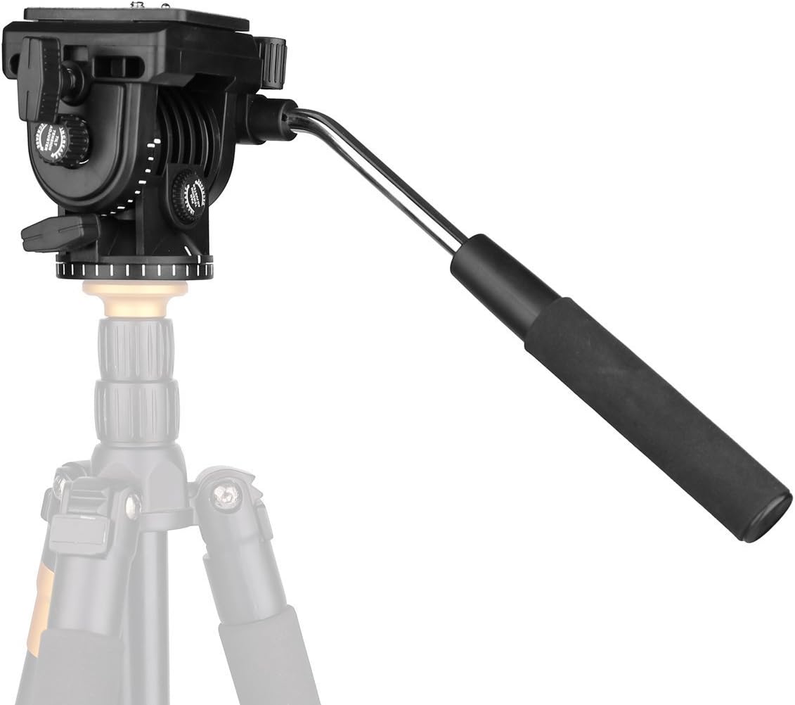 Fluid Head, pangshi VT-1510 Video Camera Tripod Head Fluid Drag Pan Tilt Head with 1/4” Quick Release Plate for Canon Nikon Sony DSLR Cameras Camcorder Shooting Filming : Camera & Photo