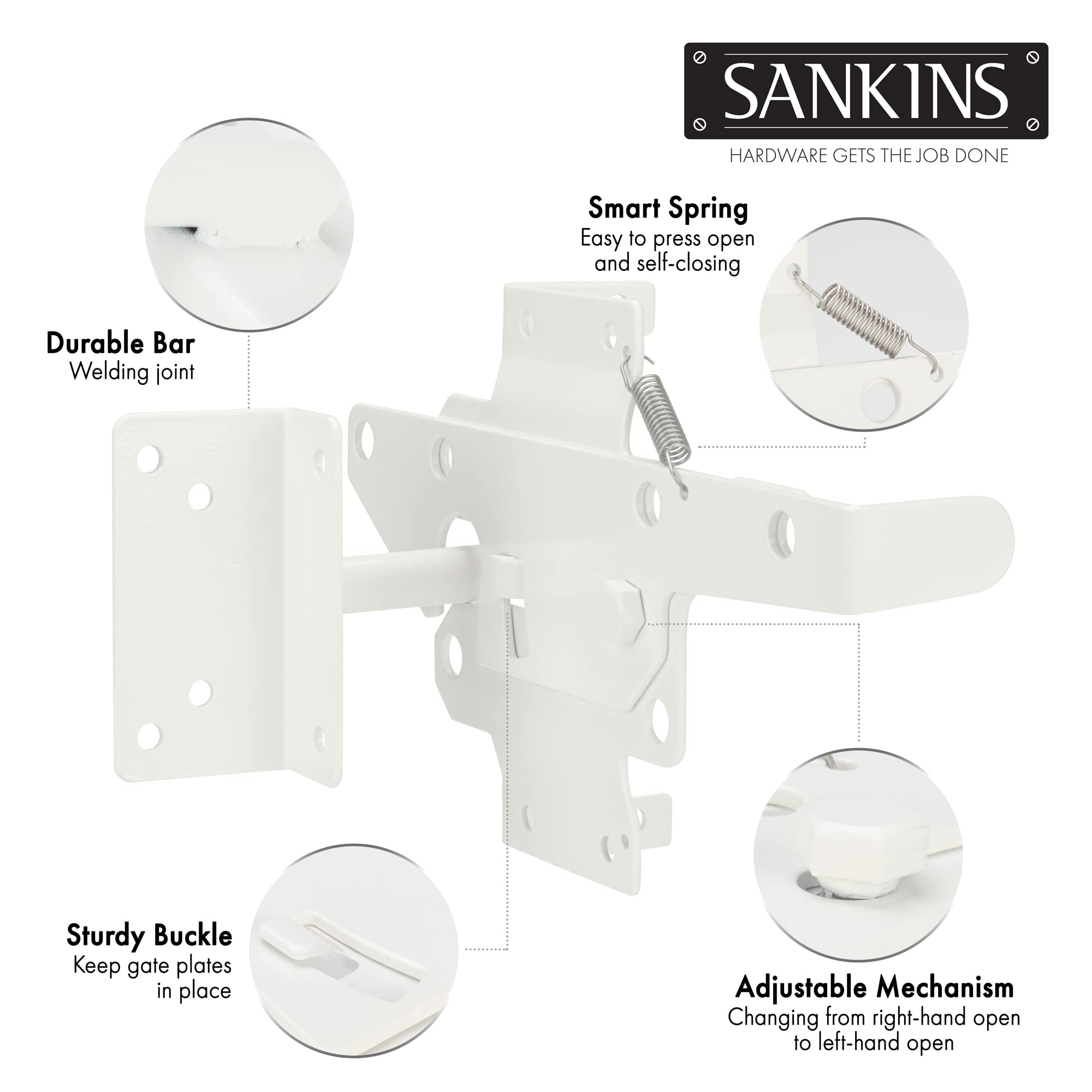 SelfLocking Gate Latch Heavy Duty Post Mount Automatic Gravity Lever