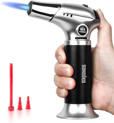Sondiko S901 Kitchen Blow Torch Refillable with Safety Lock Adjustable Flame