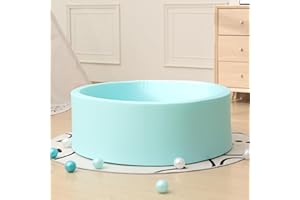 MEOGETY Baby Foam Ball Pit for Toddlers Kids Children, Infant Round Soft Small Ball Pool Pits for Girls and Boys Gifts Indoor Playpen, NOT Included Balls Blue