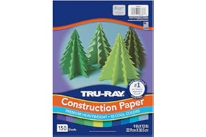 Tru-Ray Construction Paper, Cool Assorted, 9" x 12", 150 Sheets